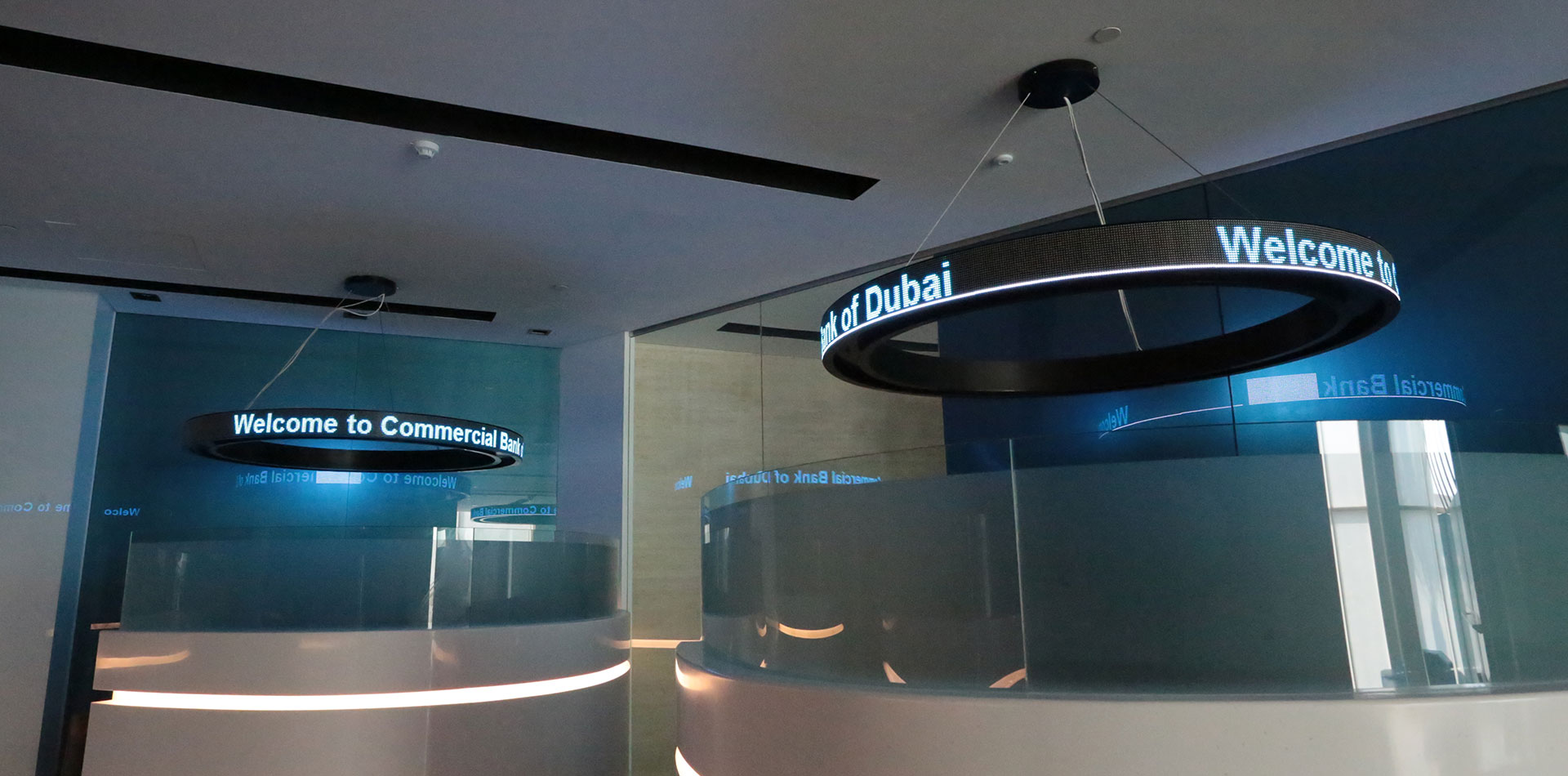 LED ticker at front Desk of CBD