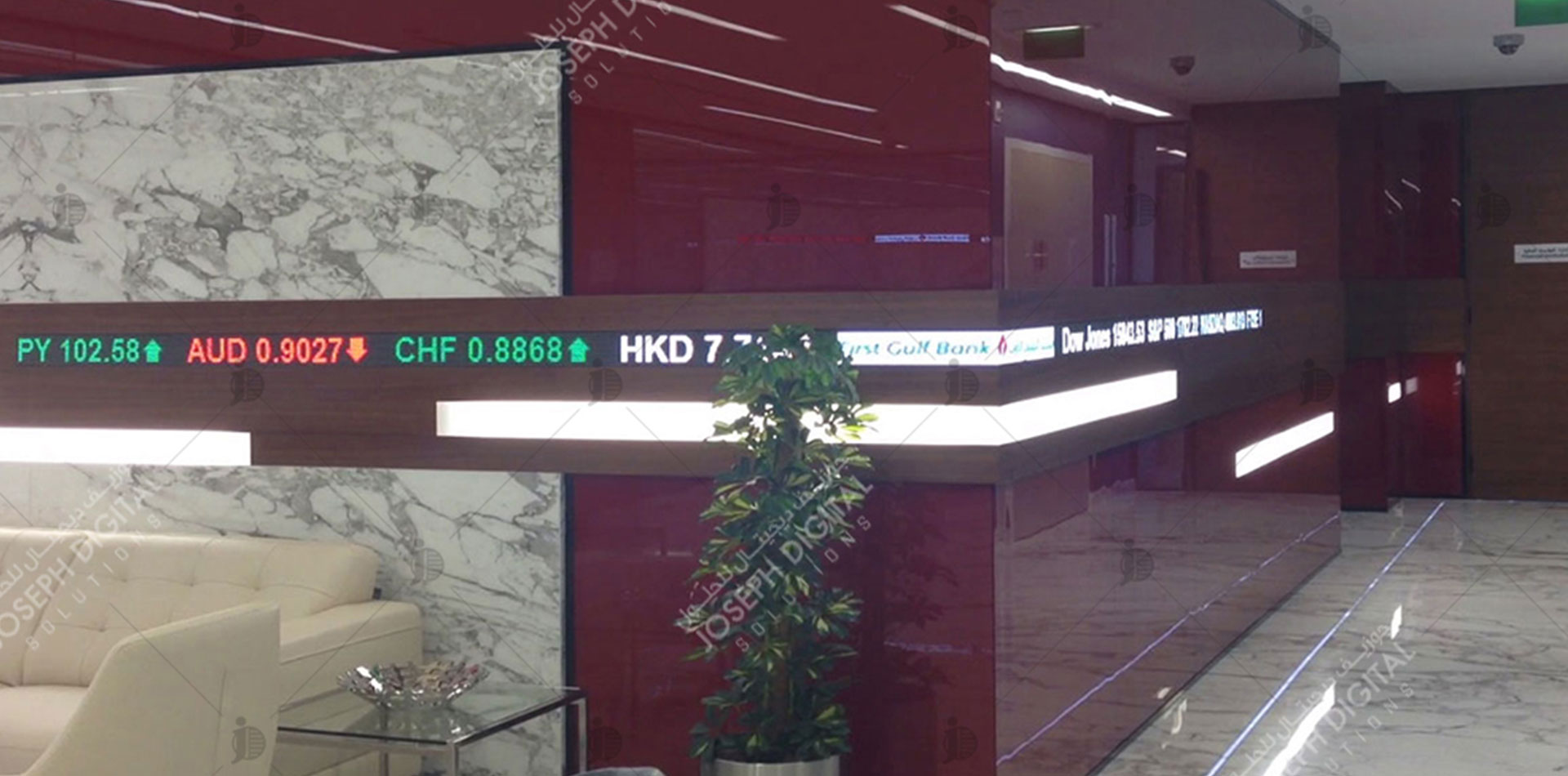 LED ticker Signage of First Gulf Bank