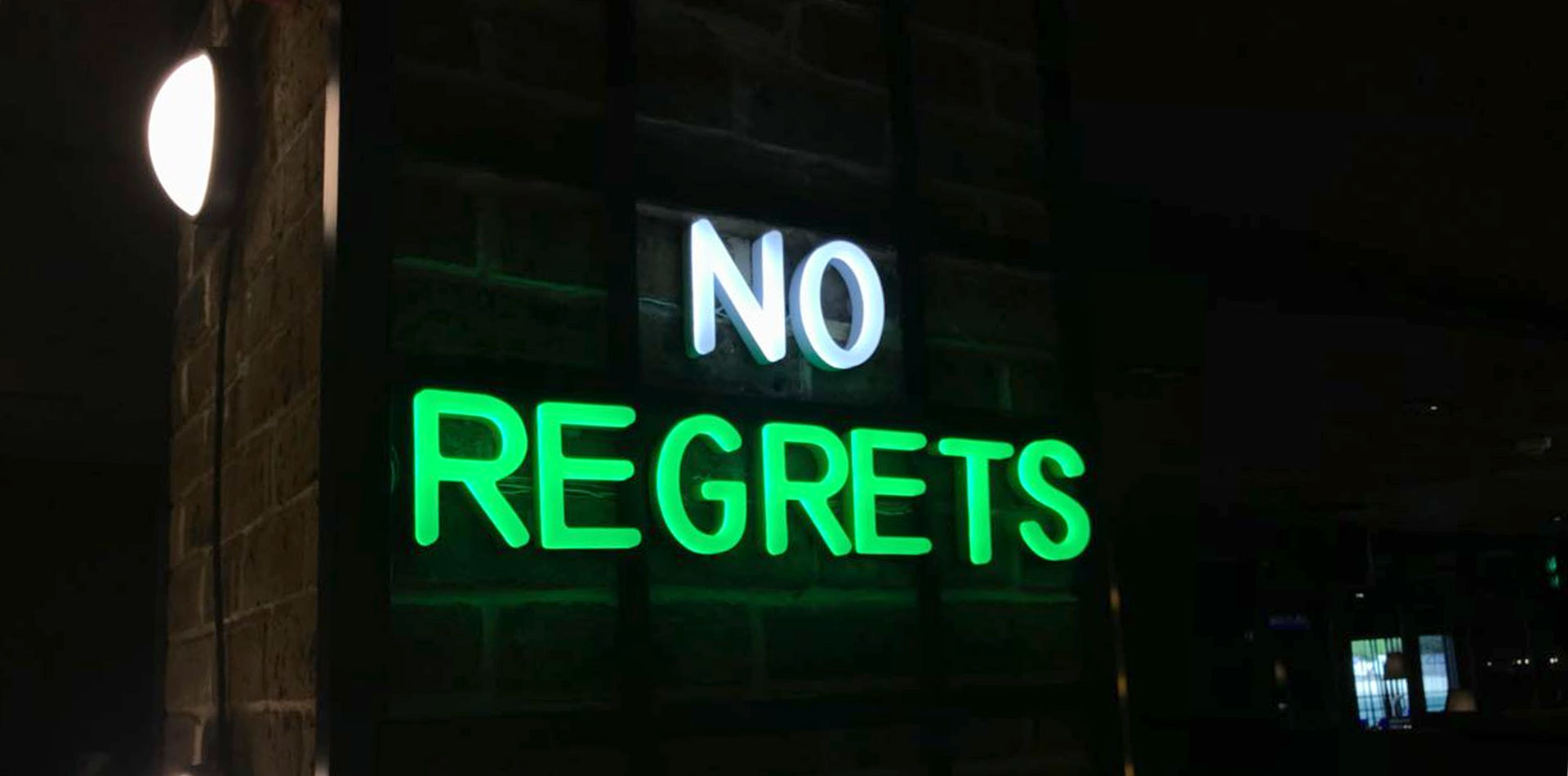 No Regrets Blade Signage